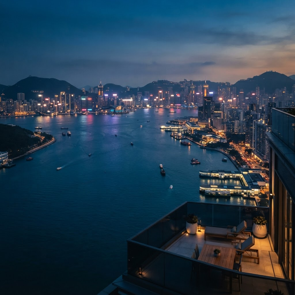 擎海臨海項目遠眺維港夜景